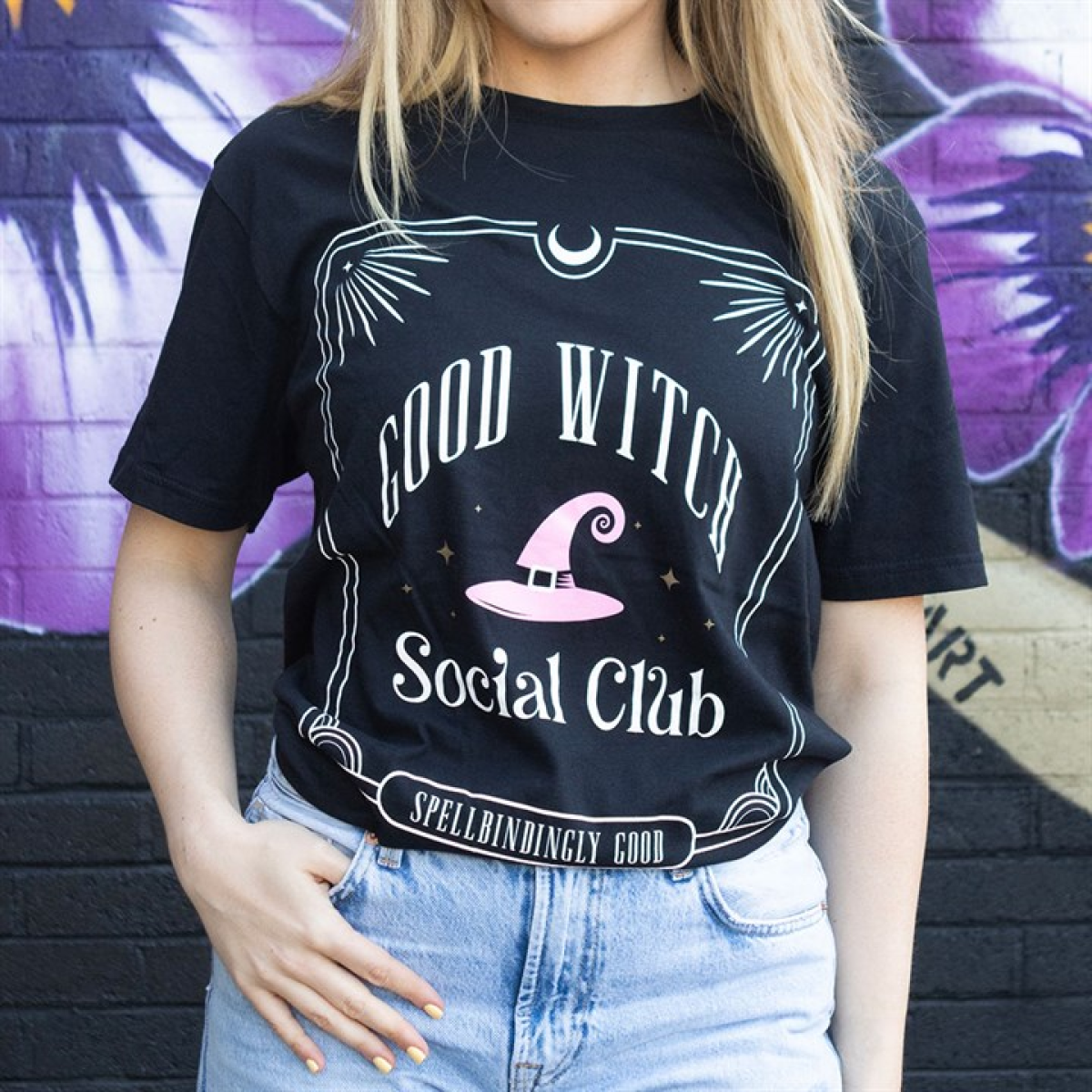 Pink Good Witch Social Club Unisex T-shirt Size L