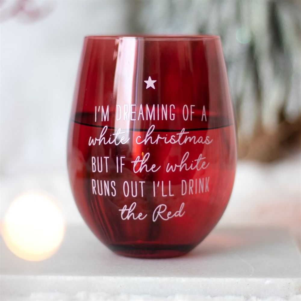 Dreaming of a White Christmas Stemless Glass