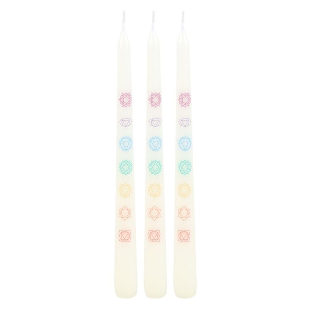 Set of 3 Chakra Balancing Taper Dinner Candles