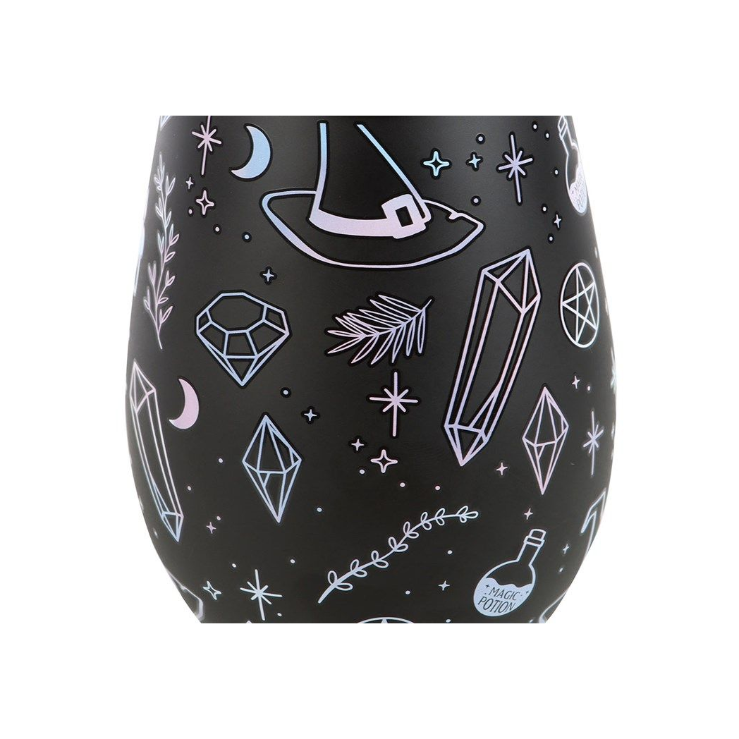 Crystal Witch Print Stemless Glass