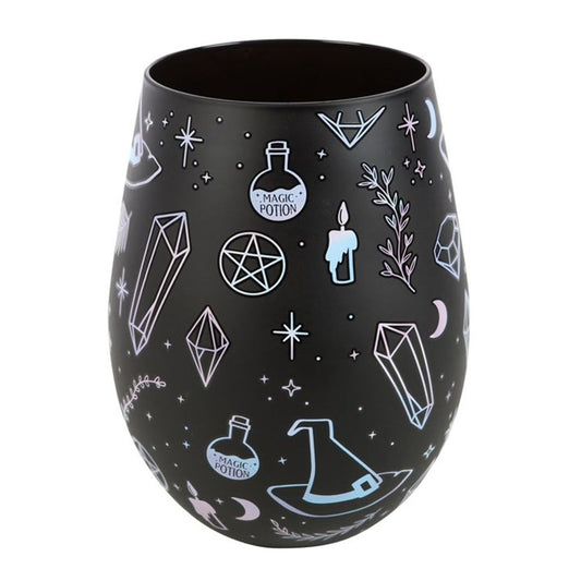 Crystal Witch Print Stemless Glass