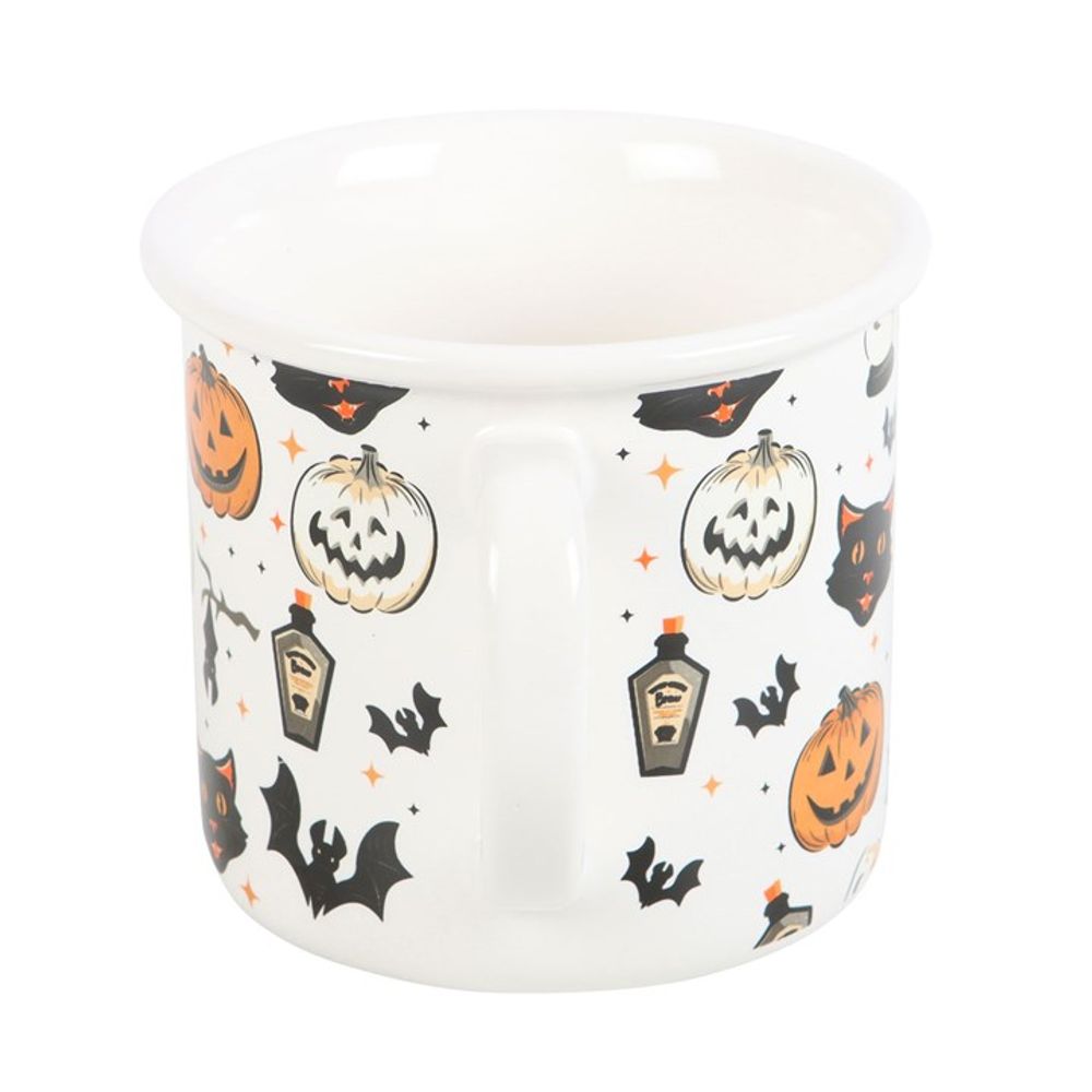 Spooky Cat and Pumpkin Print Mug