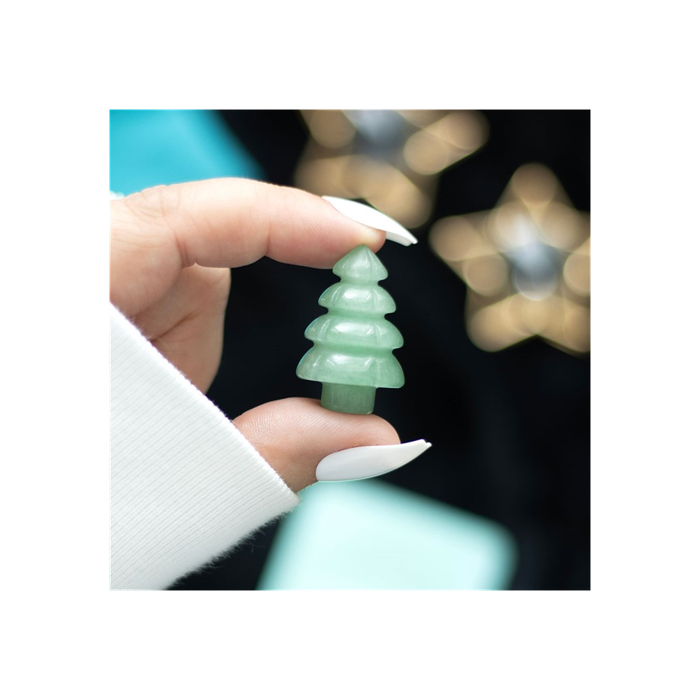 Green Aventurine Crystal Christmas Tree in a Bag