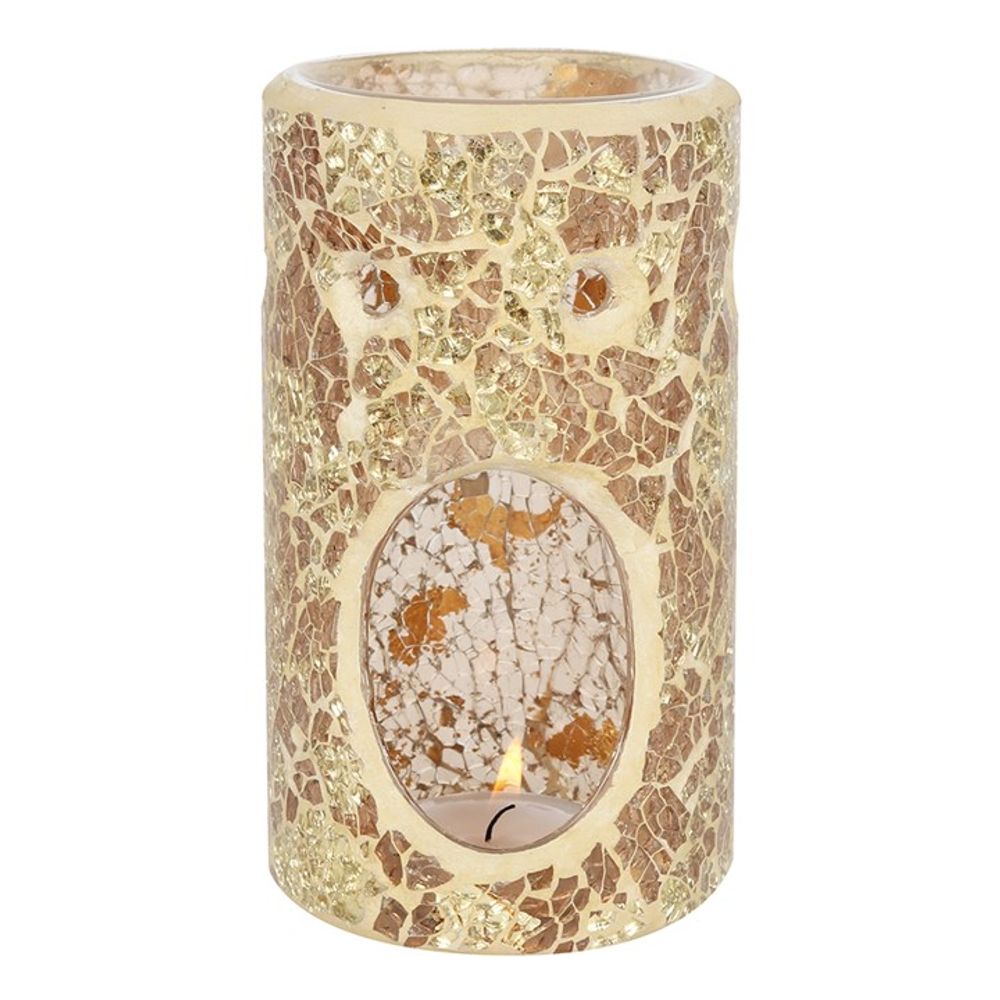 Gold Pillar Crackle Glass Oil Burner