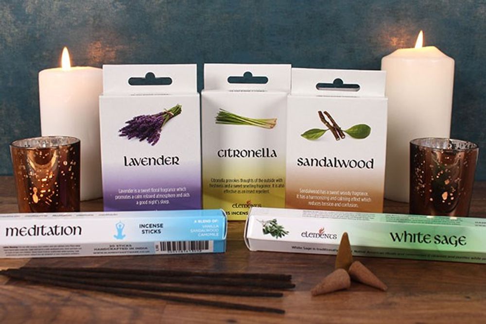 Set of 6 Packets of Elements Meditation Incense Sticks